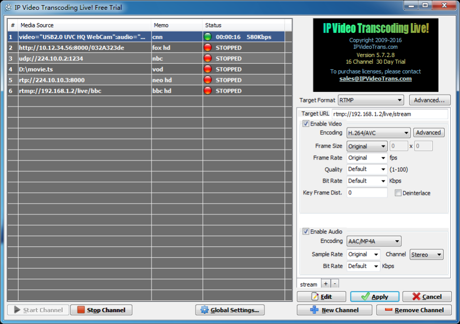 Ip video Transcoder 5.11.3.4 Full Version Ip video Transcoder 5.11.3.4 Full Version