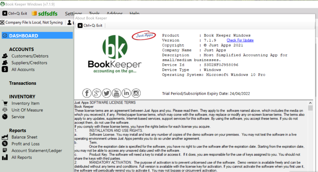 Book Keeper V7.1.9 Crack